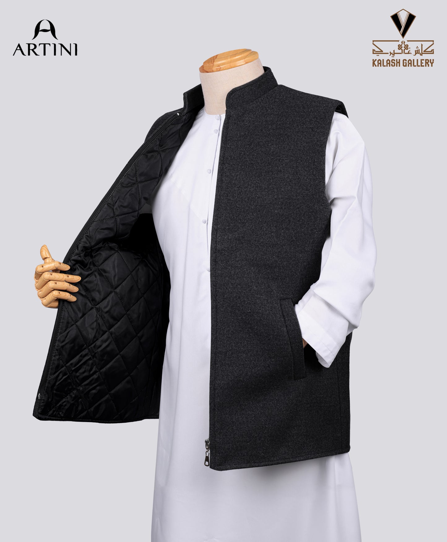 صدرية ارتيني من الصوف الطبيعي الشتوي (جوخ) – سحاب