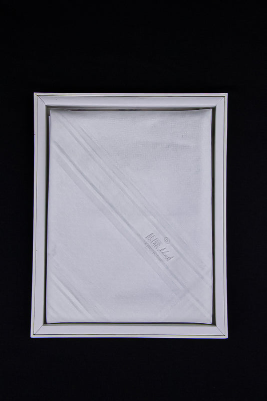 Oscar White Super Dulux Jacquard Four Ends Shemagh